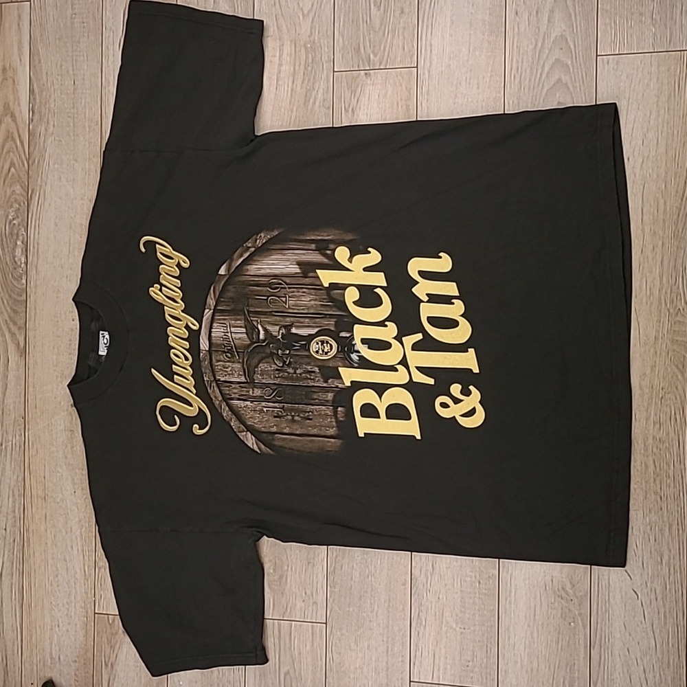 YUENGLING‎ Black & Tan Beer WCW Tag Black Cotton XL Short Sleeve Shirt 90s RARE